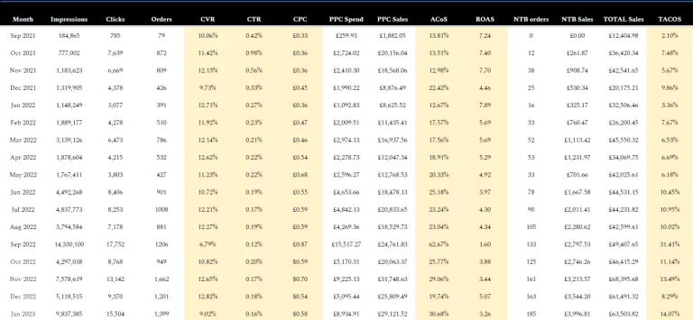 PPC Monthly KPI Report