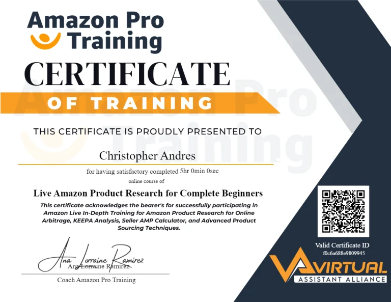 Amazon Pro Training Certificate