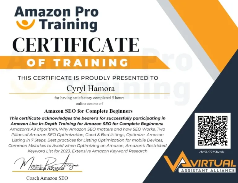 Amazon SEO Certificate